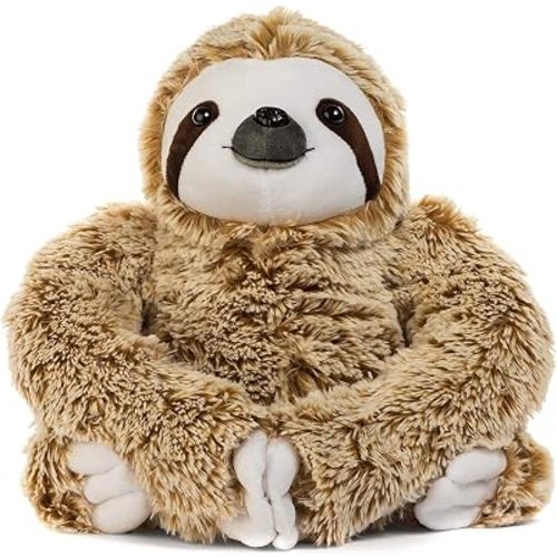 Sloth Stuffed Animal, Realistic Huggable Sloth Plush Toy with Long Arms - Soft Cuddly Three-Toed Weighted Stuffed Animals for Kids, Adults, Girlfriend, Birthday & Valentine’s Day Gift - Brown