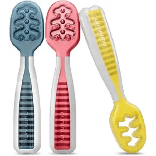 NumNum Baby Spoons Self Feeding 6 Months, 3-Pack Little Rainbow