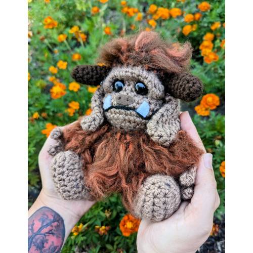 Made to order Labyrinth baby monster fluffy, hand held size plush crochet stuffed animal