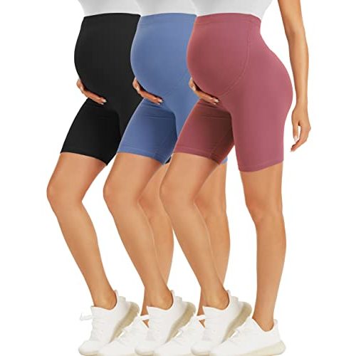 BONVIGOR Maternity Shorts Over The Belly Biker Workout Yoga Active Athletic Pregnancy Short Pants Lounge Pajama