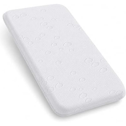 Bassinet Mattress Pad, 35" x 20" x 2" Dual Layer Memory and High Density Foam Mattress, Waterproof Breathable Soft Cover Fit for ANGELBLISS/Ezebaby/HARPPA/Yamesmile/Bellababy/AMKE Bassinet