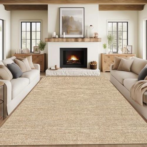 Washable Area Rugs for Bedroom Living Room, Low Pile Solid Color Thin Rug Non Slip Kitchen Carpet Indoor for Home Decor