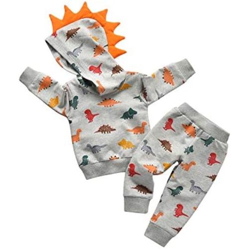 KuKitty Toddler Infant Baby Boy Clothes Animal Style Hoodie Outfit Set