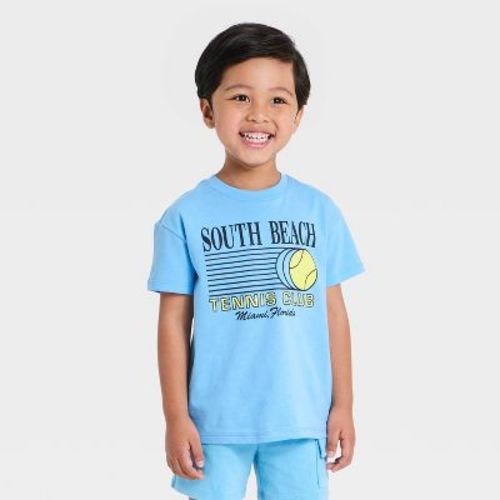 Baby Boys' Scavenger Hunt Miami Tennis Club Oversized T-Shirt - Turquoise Blue 12M