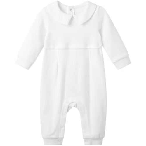pureborn Baby Boy Baptism Outfit Cotton Romper 0-24 Months