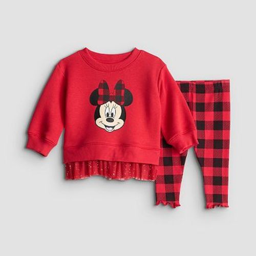 Baby Girl Disney's / Jumping Beans® Minnie Mouse Tulle Peplum Crew Sweatshirt & Legging Set