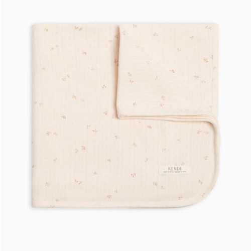 Brushed Back Pointelle Swaddle Blanket