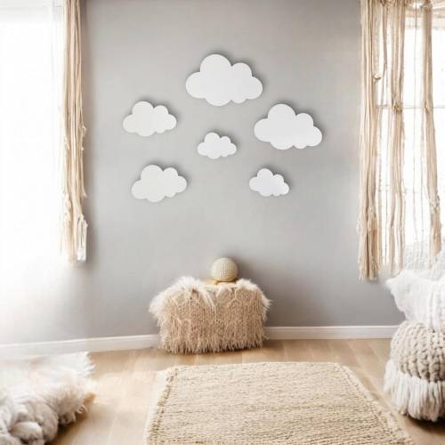 Modern Boho, Wood Cloud Sign Set, Nursery/Kids Room Decor, Cloud Cut Outs, Wood Wall Art, Wall Accent Piece, Celestial Home/Wall Decor, Gift