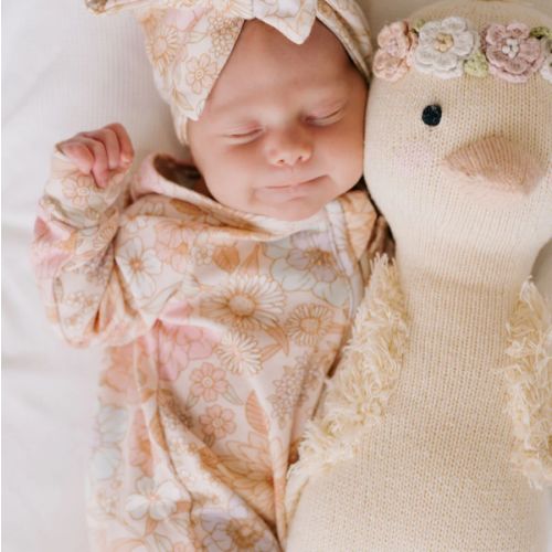 Frill Zip Romper | Pastel Bloom – Little and Fern