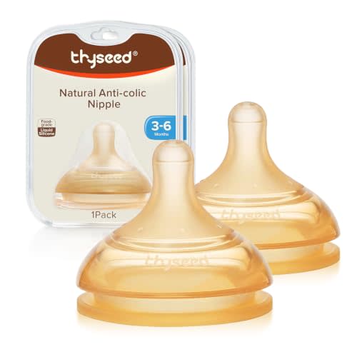 Thyseed Anti-Colic Series Nipple, Medium Fast Flow,3+ Months, 2-Pack