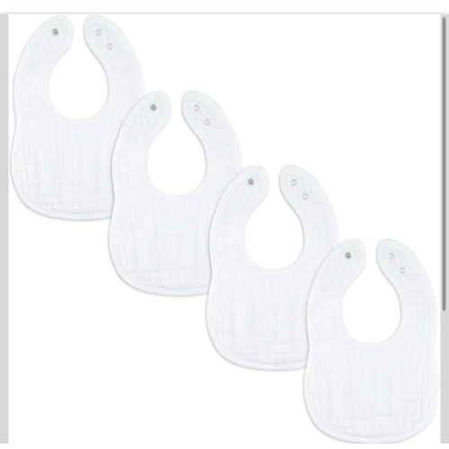 Comfy Cubs Muslin Bibs for Babies - White