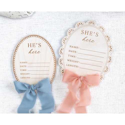 Gender Reveal Birth Statistic Hospital Announcement  Plaque: It's a boy or girl