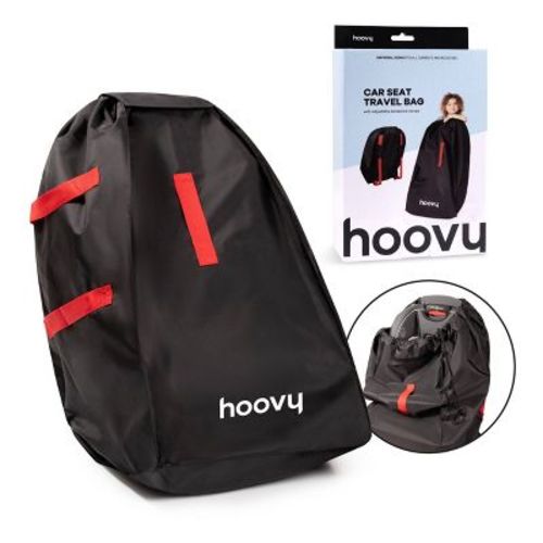Hoovy Universal Gate Check Car Seat Travel Bag & Padded Backpack Carrier - Black