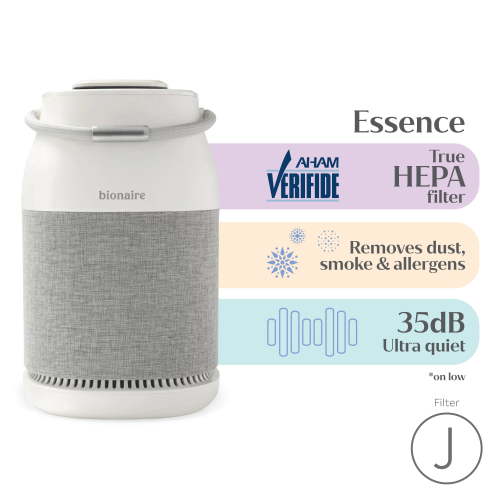 Bionaire 360° True HEPA Air Purifier with UV Light and Optional Ionizer for Medium-Sized Rooms up to 840 sq. ft, White