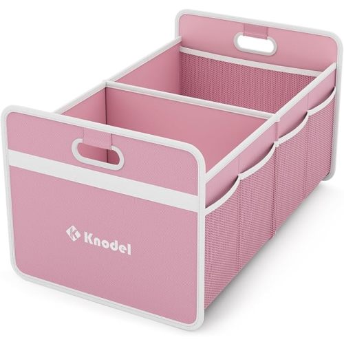 K KNODEL Car Trunk Organizer, Foldable Organizer for Car, Automotive Consoles & Organizers, Storage with Reinforced Handles (Small, Pink)