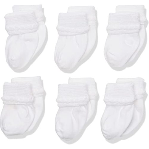 Jefferies Socks Unisex-Baby Newborn Bubble Stitch Rock-A-Bye Bootie 6 Pair Pack - White
