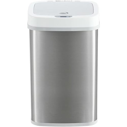 15L Smart Diaper Pail with Motion Sensor Lid | Touchless Hands-Free Baby Diaper Trash Can | Double Locking Seal | Slim Space-Saving Design | Quiet & Durable (Stainless Silver)