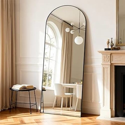 Simple Deluxe Arched Full Length Mirror, 71"x26"Large Floor Mirrors, for Wall Door Bedroom Bathroom Living Room (Black)