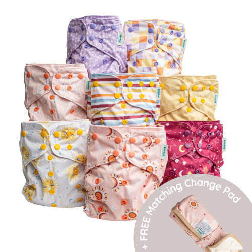 Sherbet Skies Value Bundle + FREE Matching Change Mat – Kinder Cloth Diaper Co.