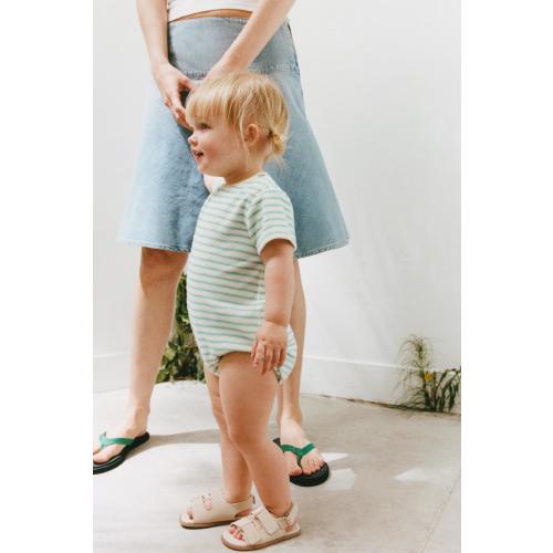 STRIPED TOWEL EFFECT BODYSUIT - Sea green | ZARA United States