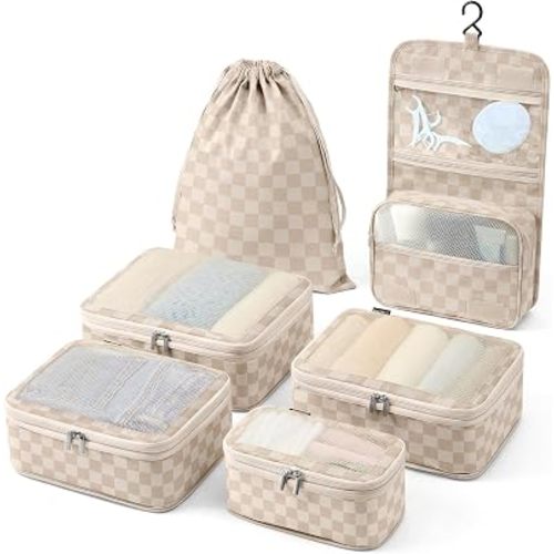 Vandel Compression Packing Cubes for Women, Set with Hanging Toiletry Bag