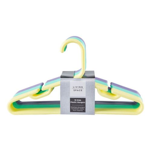 Living Space Kids Plastic Hanger 15 Pack Multicoloured | Spotlight Australia