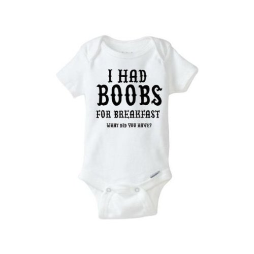 I had boobs for breakfast What did you have, Funny Baby, Baby Boy, Baby Girl, Baby Bodysuit, Gerber Onesie®
        , 0-3 months US kids' numeric, Long Sleeve