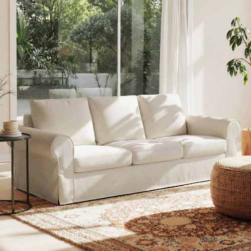 Latitude Run® 89" Comfortable 3-Seater Sofa For Living Room, Soft Slipcovered Couch With Washable Cover, Supportive Cushions & Sturdy Frame & Reviews | Wayfair