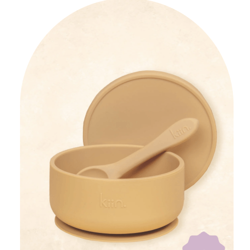 Silicone Suction Bowl with lid + Spoon Set - Outlet