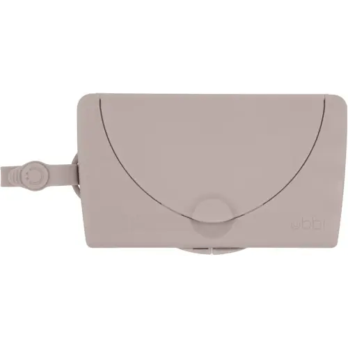 Ubbi On-the-Go Baby Wipes Dispenser, Portable Wipes Container for Travel, Diaper Bag Accessory Must Have for Newborns, Reusable Wipes Holder, Taupe