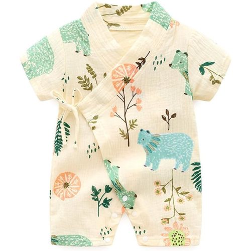 PAUBOLI Kimono Robe Newborn Cotton Yarn Robe Baby Romper Infant Japanese Pajamas…