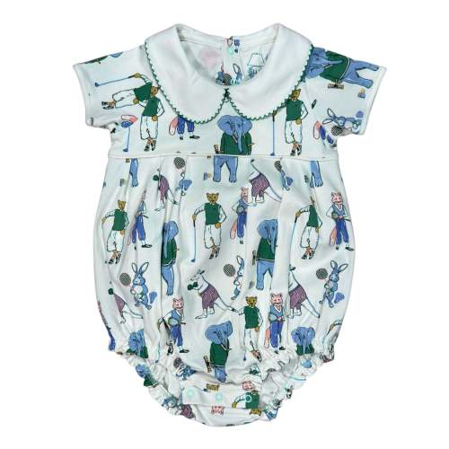 Athletic Animal Club Boys Short Sleeve Pleated Bubble | Elegant and Playful Children's Clothing | Heyward House