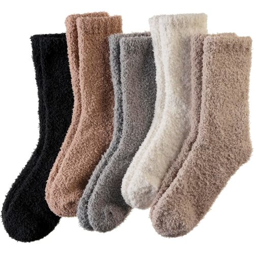 Women Fuzzy Slipper Socks Winter Microfiber Soft Cozy Plush Fluffy Socks Warm Comfy Thermal Home Sleeping Socks