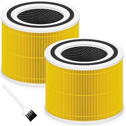 Core 300 Pet Care Replacement Filter for LEVOIT Core 300, Core 300S and Core 300-P Air Purifier, 3-in-1 H13 True HEPA Filter Replacement, Compared to Part # Core 300-RF-PA, 2 Pack, Yellow