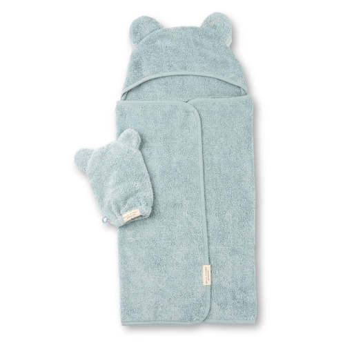 Bella Tunno | Hooded Towel + Wash Mitt Set Fog