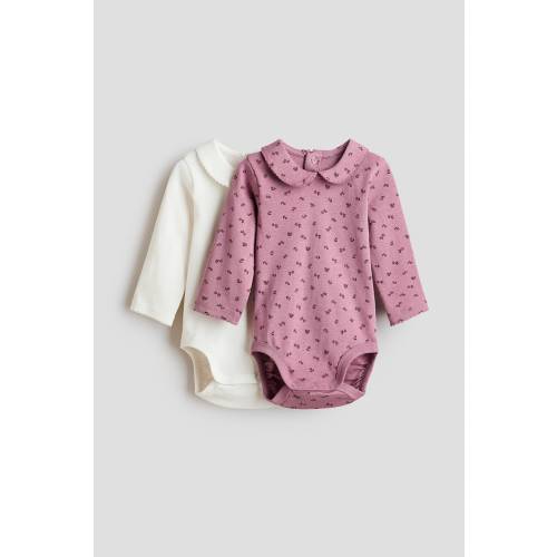2-PACK BODYSUITS WITH COLLAR