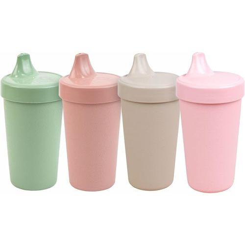 Re-Play Spill-Proof Sippy Cups for Toddlers - Kids Reusable 10 Oz Set of 4, Dishwasher & Microwave Safe, Made in USA, Desert Roses