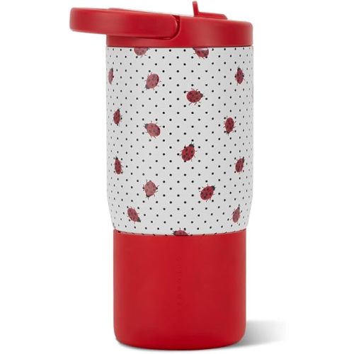 HydroJug Sport 14 oz Insulated Kids Water Bottle with Straw, Ladybug