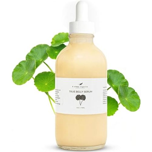 8 Sheep True Belly Serum, Pregnancy-Safe Skin Care Belly Oil with Triple-Weighted Hyaluronic Acid & Centella Asiatica, Supports Hydration & Skin Elasticity, Made in USA in Small Batches, 4 FL OZ