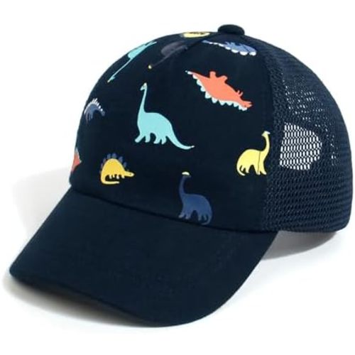 Duoyeree Toddler Baseball Cap Baby Cap Sun hat Print Dinosaur Pattern and Solid Color hat Kids boy Girl Age 0-8t
