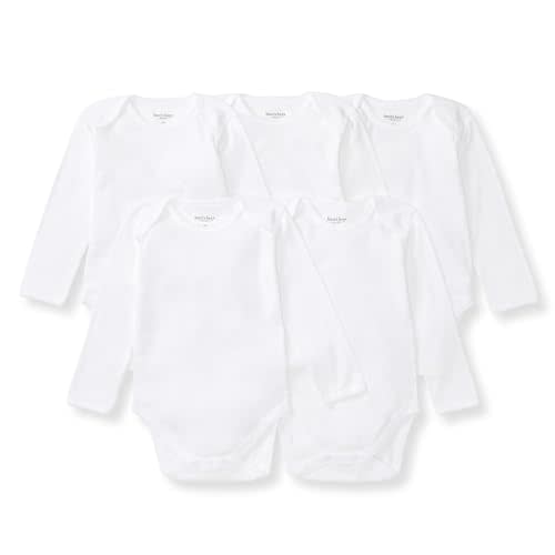 Burt's Bees Baby Organic Cotton Bodysuits  Baby Boy & Girl Short and Long Sleeve One-Pieces, 5-Pack