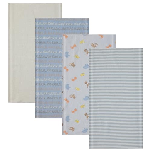 Cudlie 4 Pack Receiving Blankets: Ultra-Soft Essentials for Baby Boys and Girls, Swaddling, Cuddling and Nursing. Multipack for Infants, Newborns and Babies. Perfect for Baby Showers and Everyday