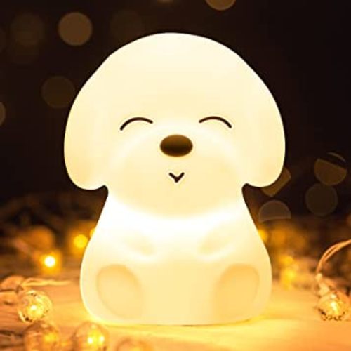 Rechargeable Night Light Lamp, Dimmable, 16 Colors, Soft Silicone