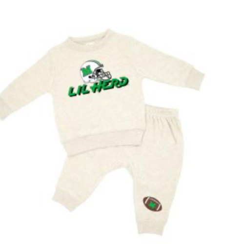 Departments - MU Creative Knitwear Infant Football Crew & Pant Set