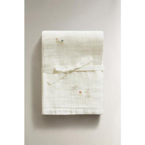 EMBROIDERED BABY MUSLIN CLOTHS (PACK OF 2) - Ecru | ZARA United States
