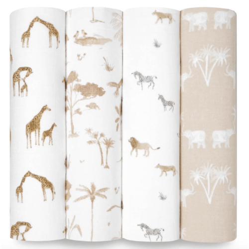 aden + anais | Safari Dreams Organic Muslin Swaddle Blanket 4pk