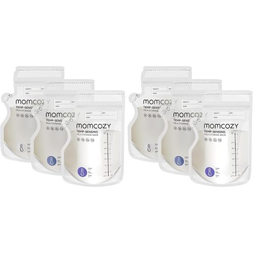 Momcozy 8oz Breastmilk Storage Bags,Temp-Sensing & Pour Spout,120 Count