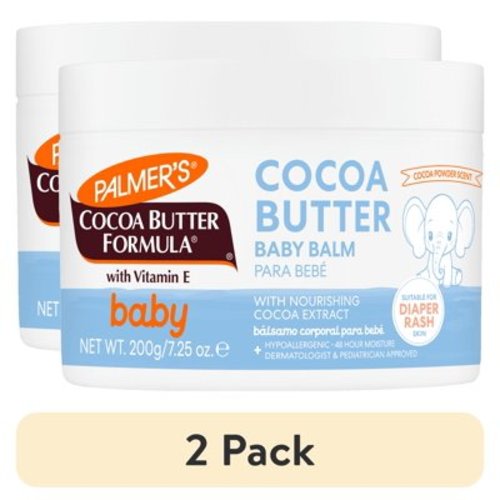 (2 pack) Palmer's Cocoa Butter Formula Hydrating Baby Balm, 7.25 oz, Nourish Dry Skin, Eczema, Cradle Cap & Diaper Rash
