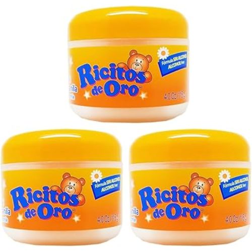 Ricitos de Oro Chamomile Hair Gel -Preserves Natural Color, Non-Greasy, Alcohol Free, Hypoallergenic, Tear-Free, Gentle Daily Use - Baby, Kids Hair Gel, Toddler - 4.05 Oz, 3-Pack