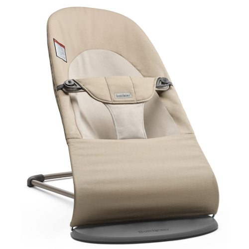 BabyBjörn Bouncer Balance Soft, Light Beige, Woven/Jersey, Tri-Fabric | 2-in-1 Adjustable Baby Bouncer Seat and Toddler Chair, Newborn to Toddler (8-29 lbs), 4 Positions, Lightweight & Portable – BabyBjörn